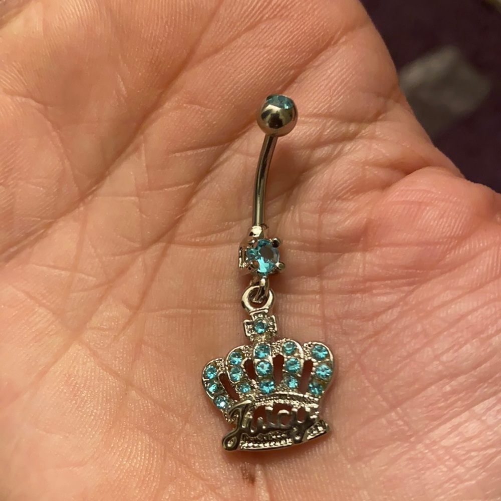 Juicy couture silver and blue body jewelry